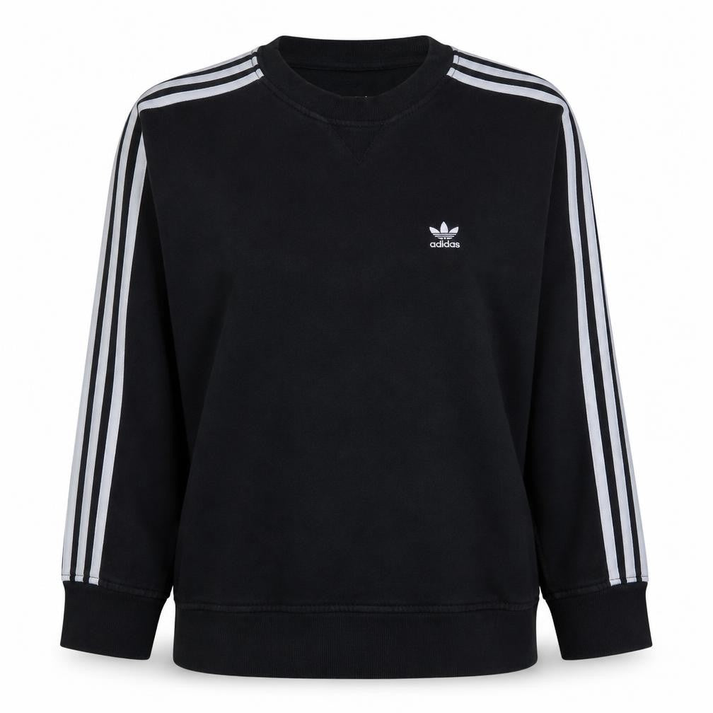 Adidas Women Black Crew Neck Pullover Sweatshirt UK 10