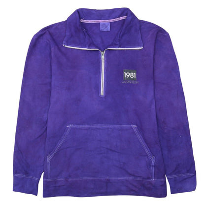 Calvin Klein Men's Purple XL 1/4 Zip Logo Fleece Sweatshirt