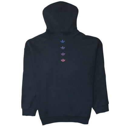 Adidas Women Black Pullover Hoodie L Cotton Blend Logo Sportswear