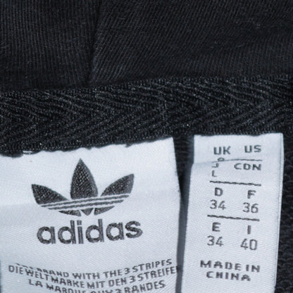 Adidas Women Black Pullover Hoodie L Cotton Blend Logo Sportswear