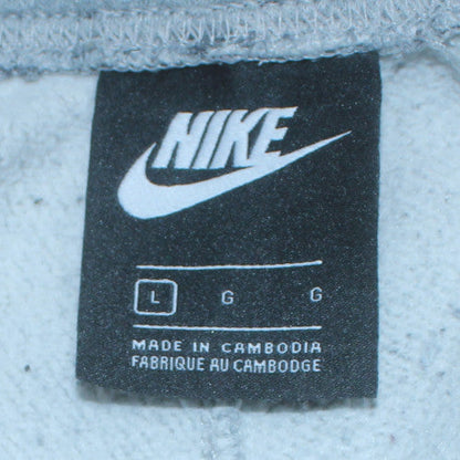 Nike Men's Grey Jogger Sweatpants L Elastic Waist Logo Sportswear