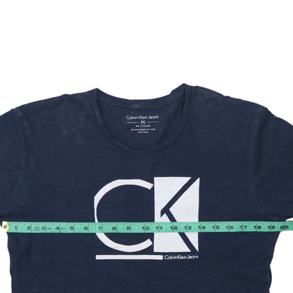 Calvin Klein Jeans Men's Blue Logo Graphic Cotton T-Shirt M