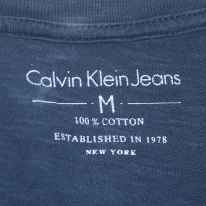 Calvin Klein Jeans Men's Blue Logo Graphic Cotton T-Shirt M