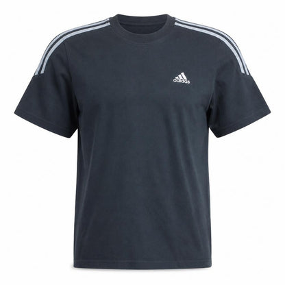 Front view of Adidas Men's Black Short Sleeve Crew Neck Sports T-Shirt, size L