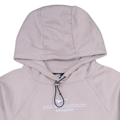 Nike Women’s Beige XS Pullover Hoodie with Drawstring & Kangaroo Pockets