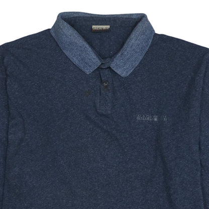 Napapijri Men's Blue Long Sleeve Polo Shirt 3XL Cotton
