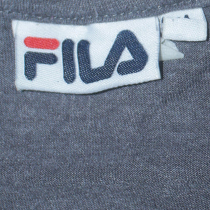 FILA Men's Grey Colourblock Logo T-Shirt Size M