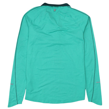 Nike Men's Green Dri-FIT Long Sleeve 1/4 Zip Running Top L
