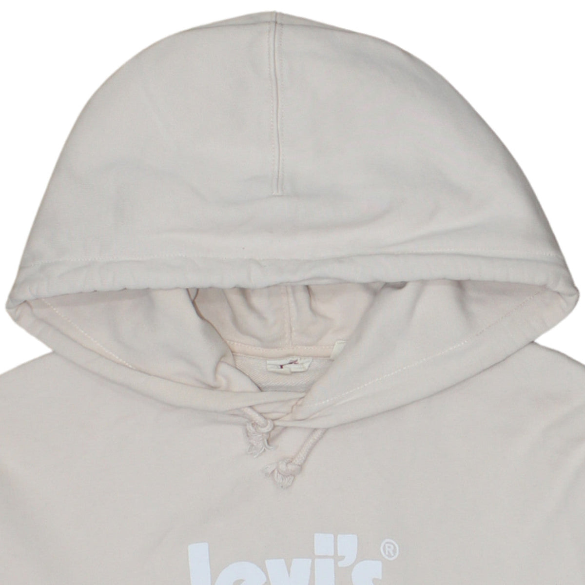 Levi's Women's Beige Pullover Hoodie Small Cotton Logo Sweatshirt