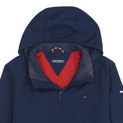 Tommy Hilfiger Boys Blue Hooded Windbreaker Jacket Size 14 Years