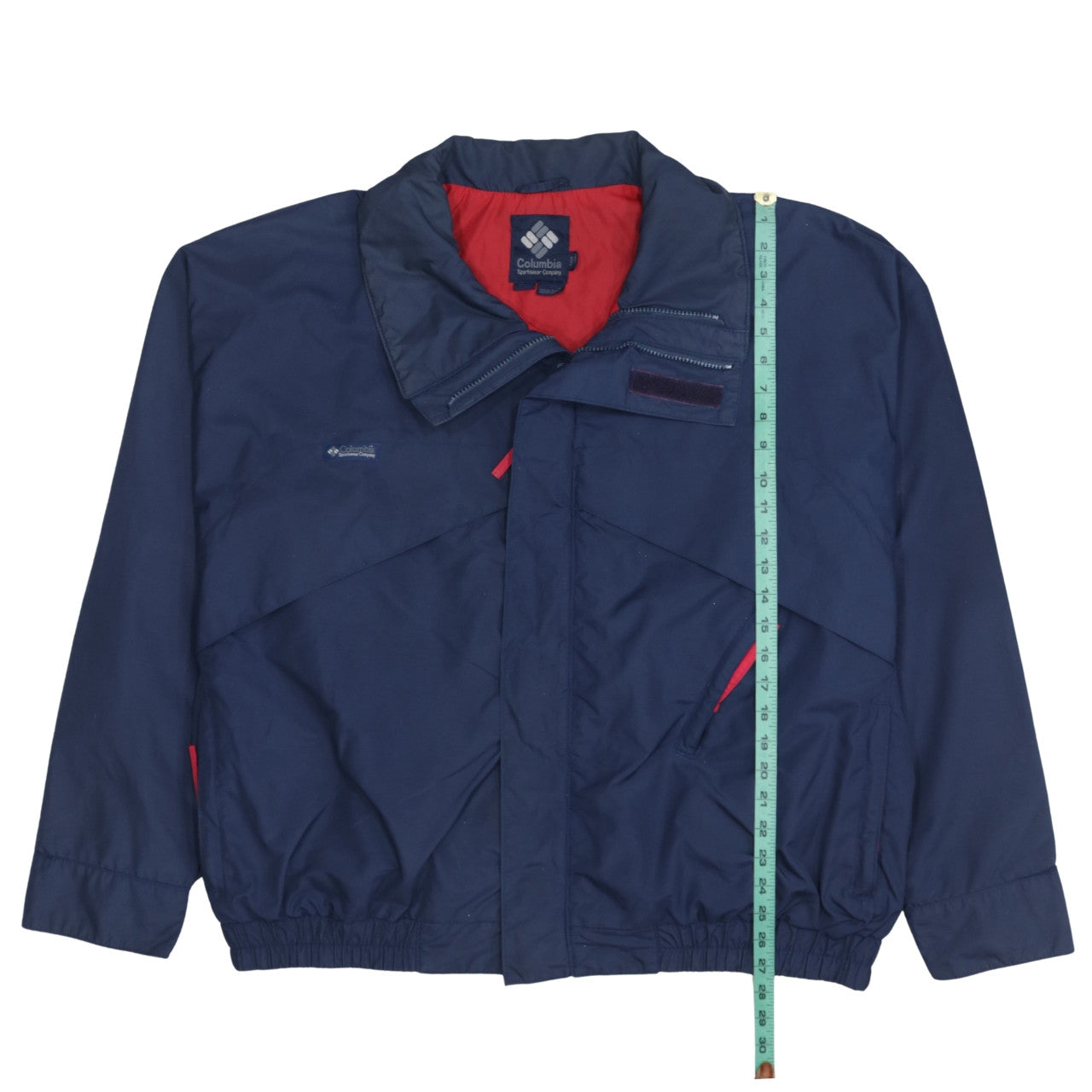 Columbia Men's Blue M Windbreaker Jacket with Red Lining