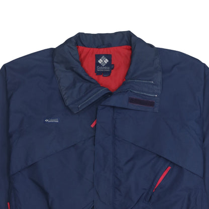 Columbia Men's Blue M Windbreaker Jacket with Red Lining