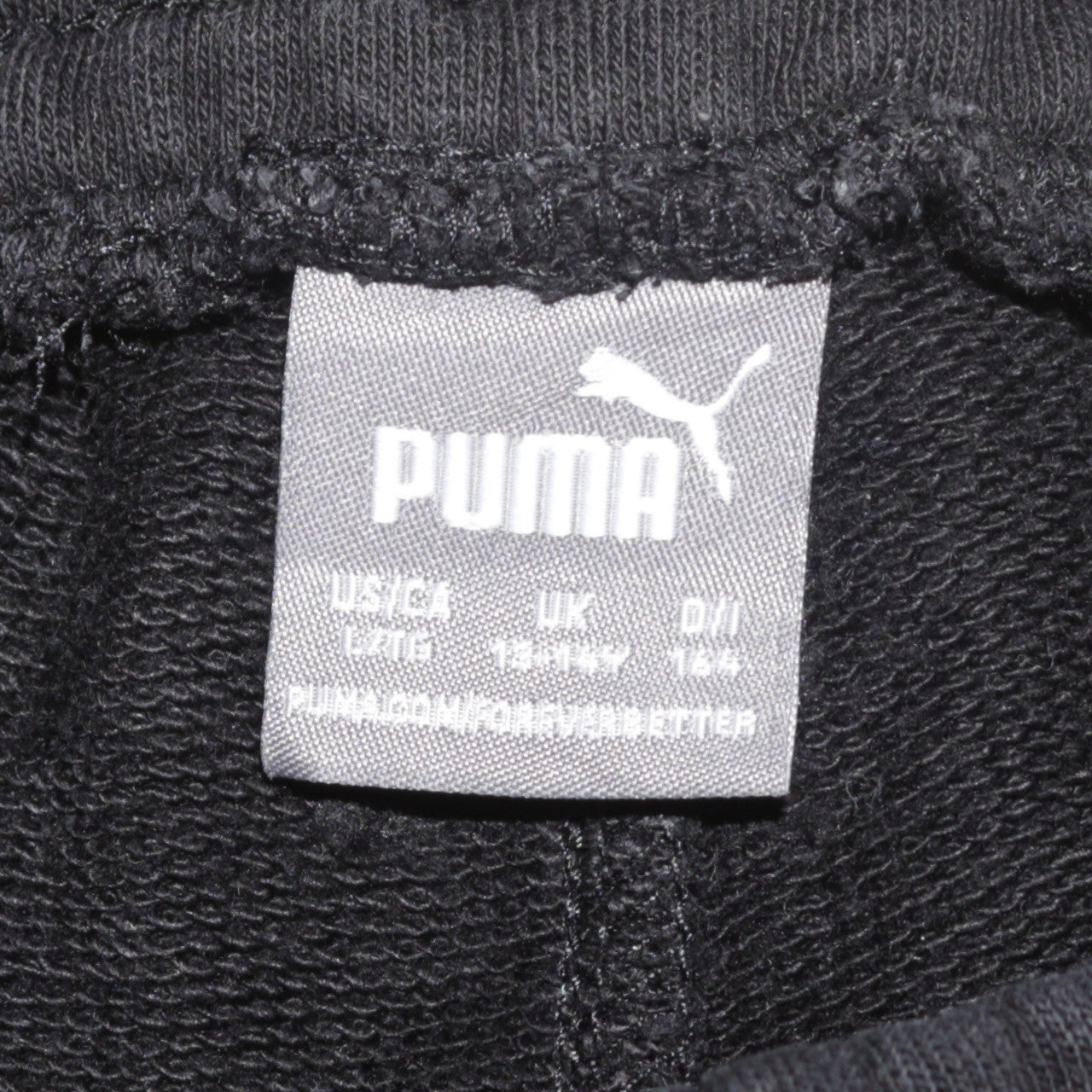 Puma Boys Black Jogger Sweatpants 14 Years Cotton Blend Fleece Trousers