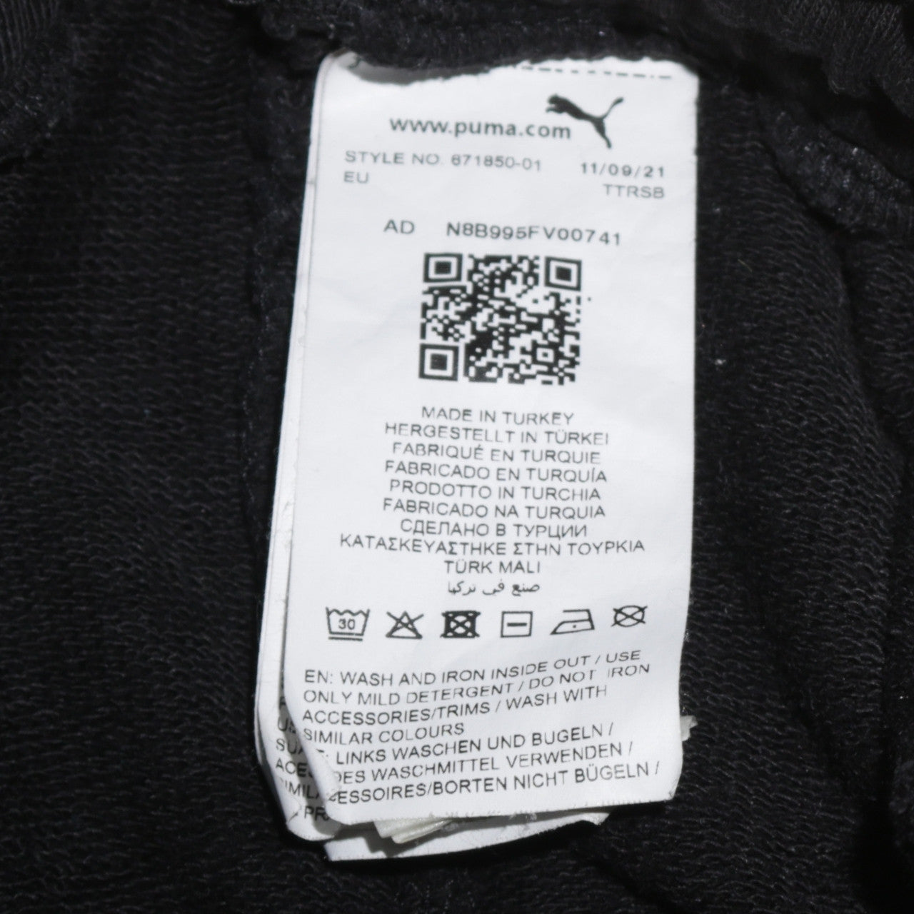 Puma Boys Black Jogger Sweatpants 14 Years Cotton Blend Fleece Trousers