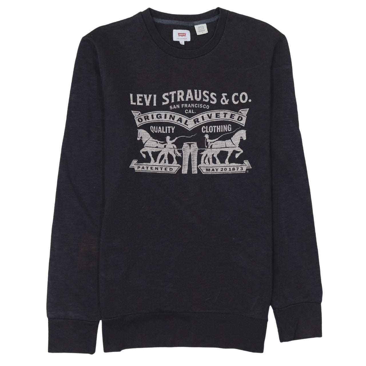 Levi's Men's Black Logo Crew Neck Long Sleeve T-Shirt Size M