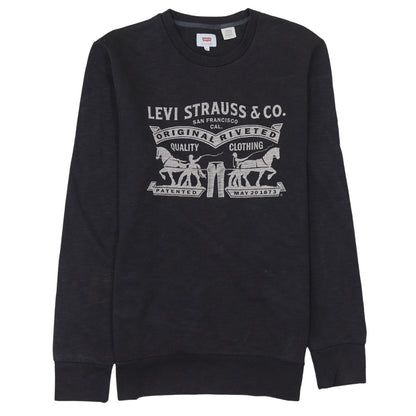 Levi's Men's Black Logo Crew Neck Long Sleeve T-Shirt Size M