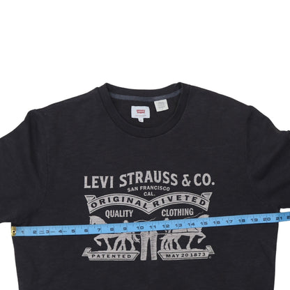 Levi's Men's Black Logo Crew Neck Long Sleeve T-Shirt Size M