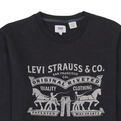 Levi's Men's Black Logo Crew Neck Long Sleeve T-Shirt Size M