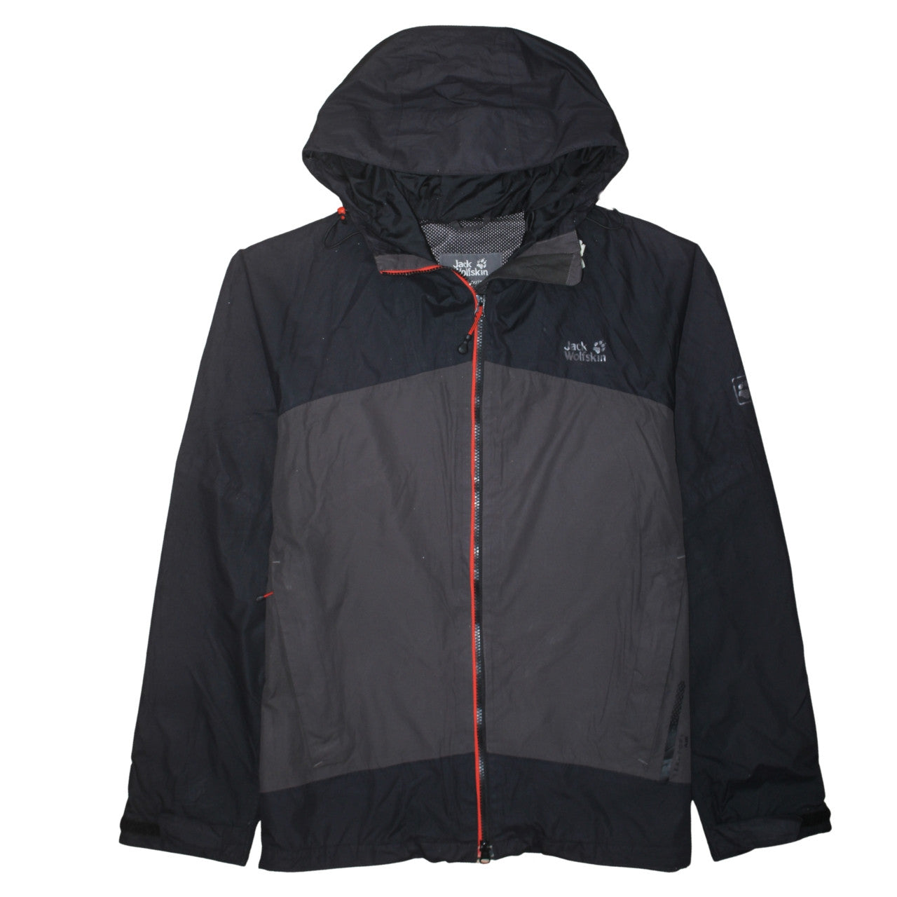 Jack Wolfskin Men's Black L Waterproof Hooded Rain Jacket Size L