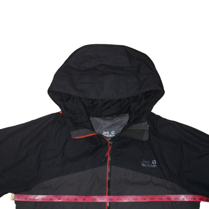 Jack Wolfskin Men's Black L Waterproof Hooded Rain Jacket Size L