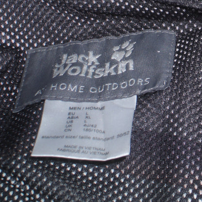 Jack Wolfskin Men's Black L Waterproof Hooded Rain Jacket Size L