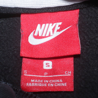 Nike Men Black Small Pullover Hoodie Fleece High Neck Logo Sportswear