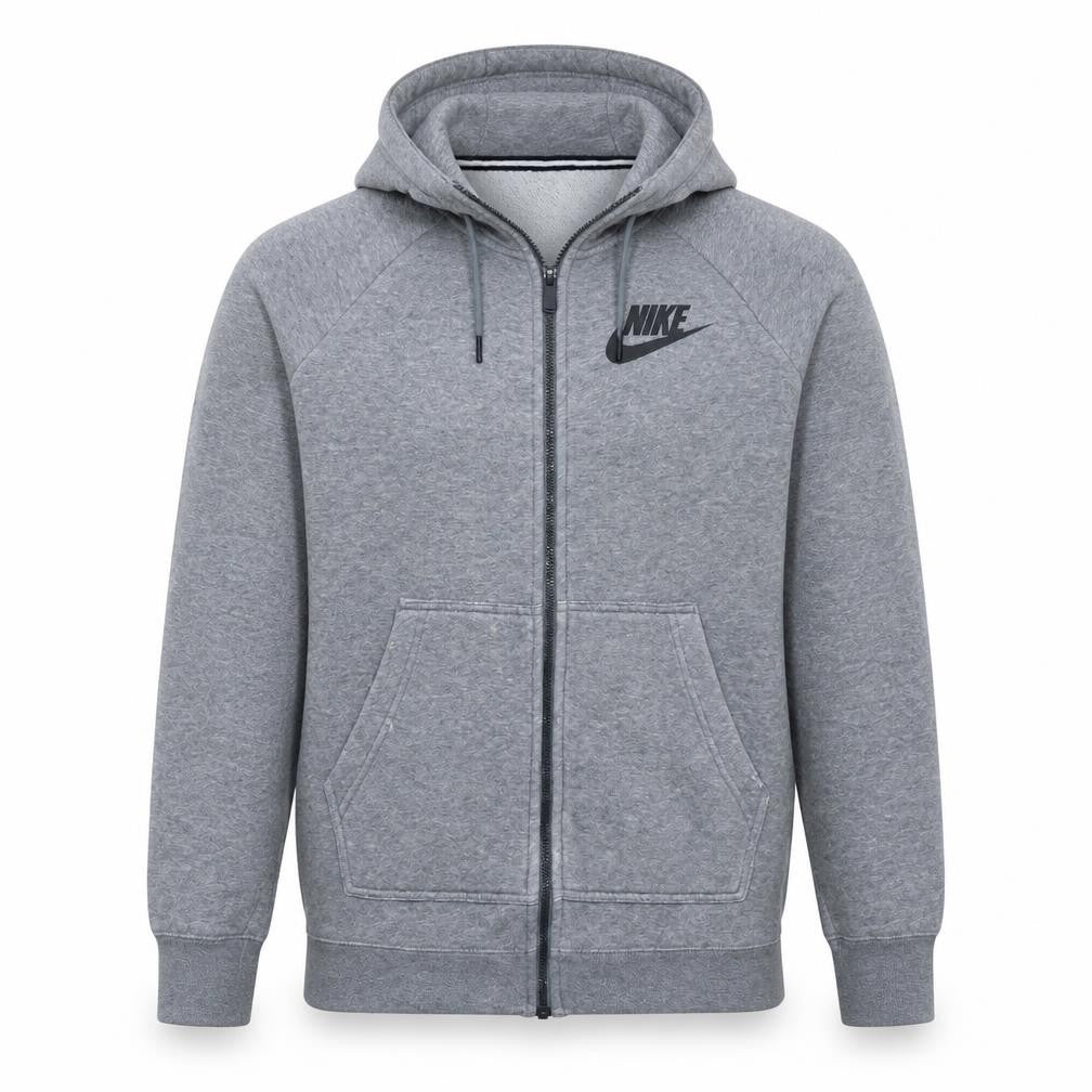 Nike Men's Grey Full Zip Hoodie M Regular Fit