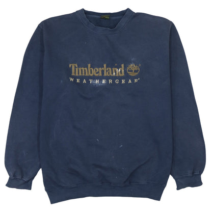Timberland Men's Blue Logo Pullover Sweatshirt M Outdoor Fleece