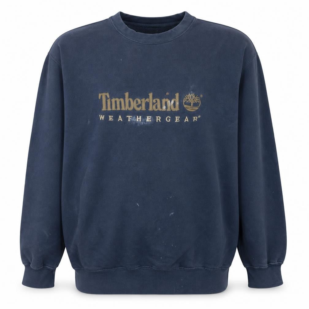 Timberland Men's Blue Logo Pullover Sweatshirt M Outdoor Fleece