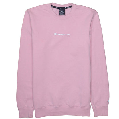 Champion Womens Pink Small Pullover Sweatshirt Classic Crew Neck