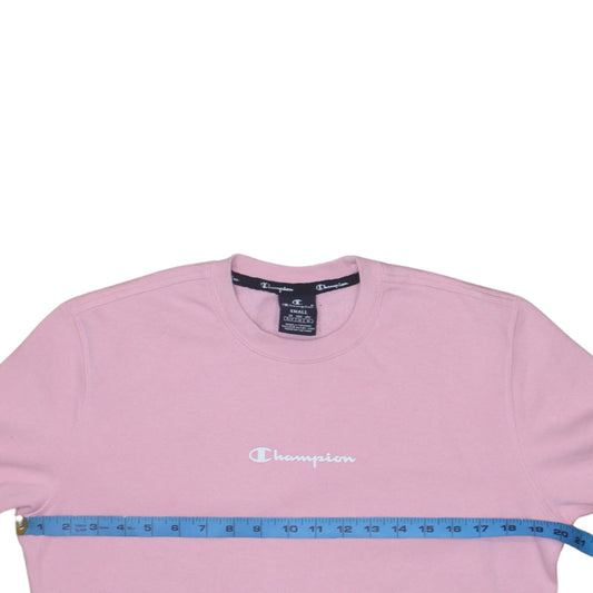 Champion Womens Pink Small Pullover Sweatshirt Classic Crew Neck