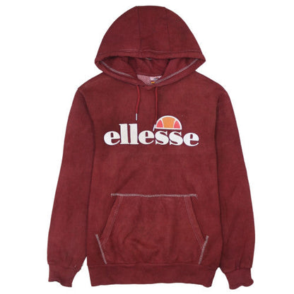Ellesse Womens Burgundy Pullover Hoodie UK 10 Logo Sweatshirt