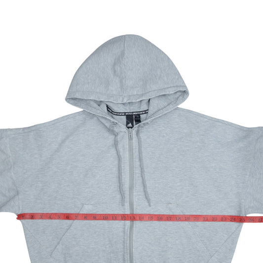 Adidas Womens Grey Full Zip Hoodie Size S Classic Hooded Sweatshirt