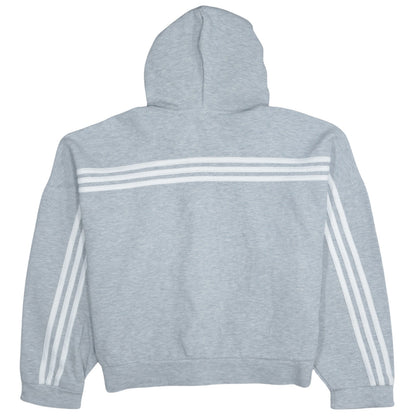Adidas Womens Grey Full Zip Hoodie Size S Classic Hooded Sweatshirt