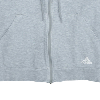 Adidas Womens Grey Full Zip Hoodie Size S Classic Hooded Sweatshirt