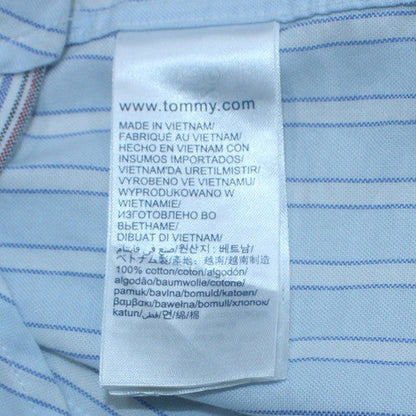 Tommy Hilfiger Men's Blue Striped Slim Fit Long Sleeve Button-Up Shirt Size S
