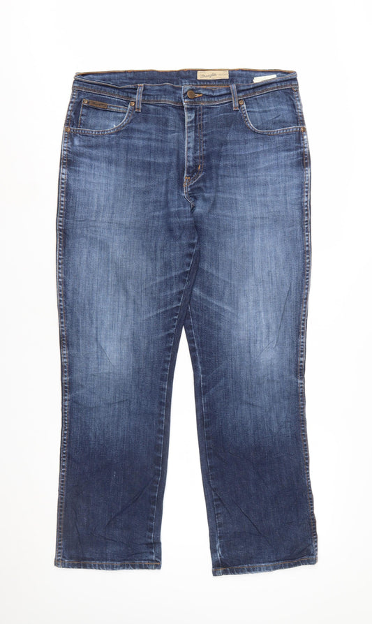 Wrangler Men's Blue 36x30 Texas Stretch Straight Leg Jeans