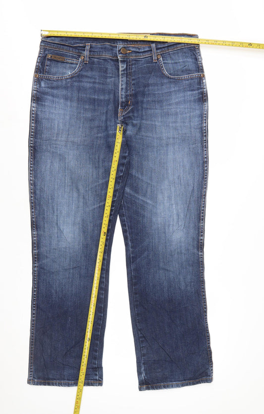 Wrangler Men's Blue 36x30 Texas Stretch Straight Leg Jeans