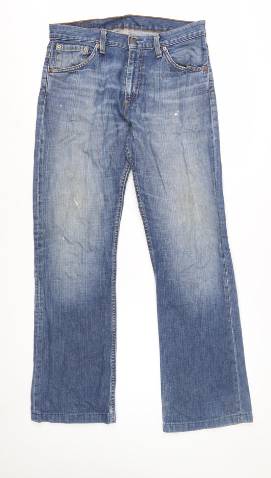 Levi Strauss Men's Blue 32W 34L Straight Fit Denim Jeans