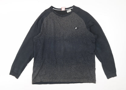 Nike Men's Black 2XL Pullover Crew Neck Sweatshirt with Zip Pocket