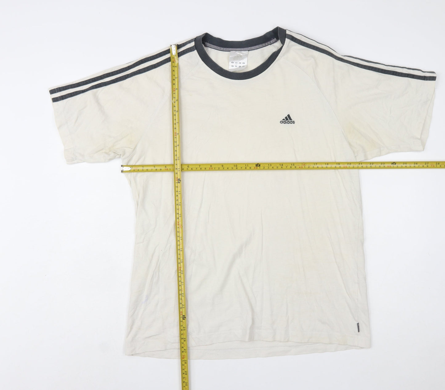 Adidas Men's White Crew Neck Short Sleeve Sports T-Shirt Size L