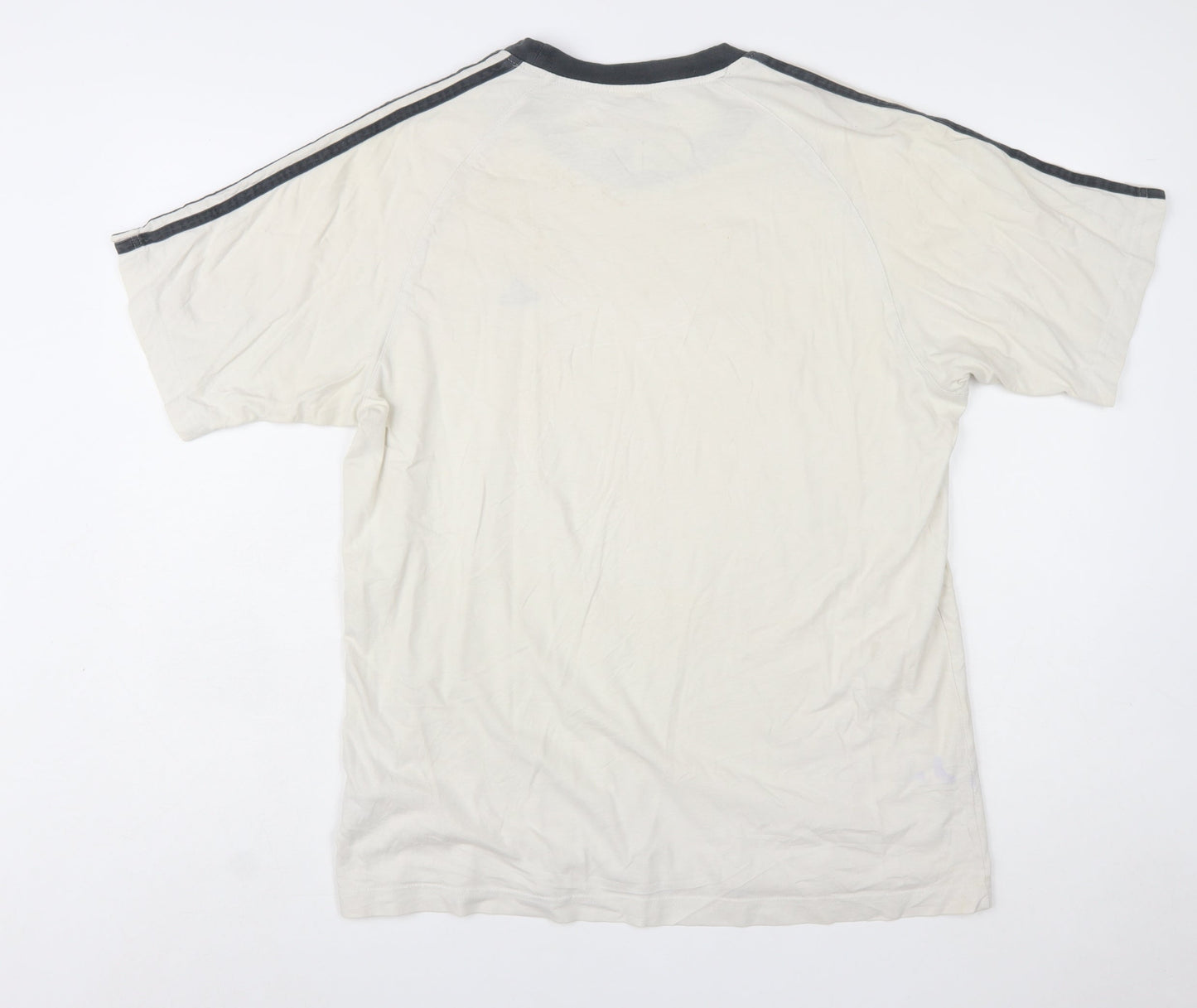 Adidas Men's White Crew Neck Short Sleeve Sports T-Shirt Size L