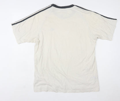 Adidas Men's White Crew Neck Short Sleeve Sports T-Shirt Size L