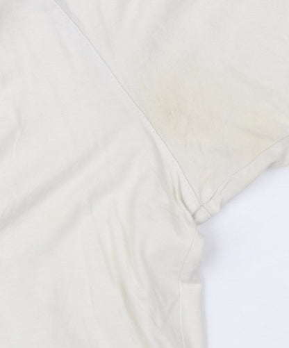 Adidas Men's White Crew Neck Short Sleeve Sports T-Shirt Size L
