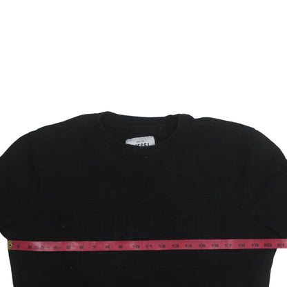 Diesel Men's Black Cotton Logo Pullover Sweatshirt Size S