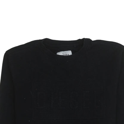 Diesel Men's Black Cotton Logo Pullover Sweatshirt Size S