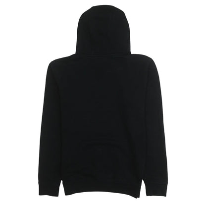 Quiksilver Teens Black Cotton Blend Pullover Hoodie with Blue Logo Size M