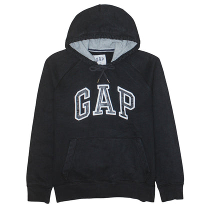 GAP Mens Black Pullover Hoodie Small Logo Cotton Classic Fit