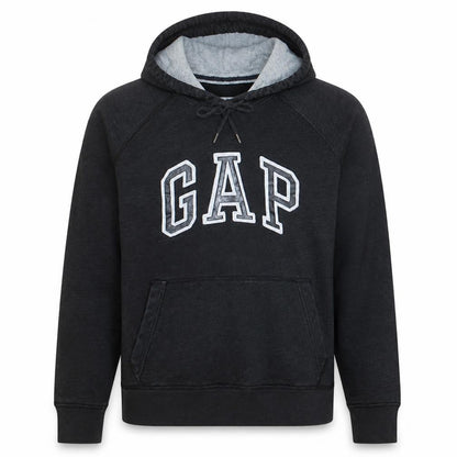 Gap Mens Black Pullover Hoodie Small Logo Cotton Classic Fit