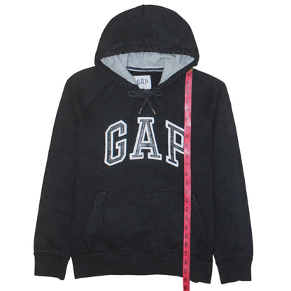 GAP Mens Black Pullover Hoodie Small Logo Cotton Classic Fit